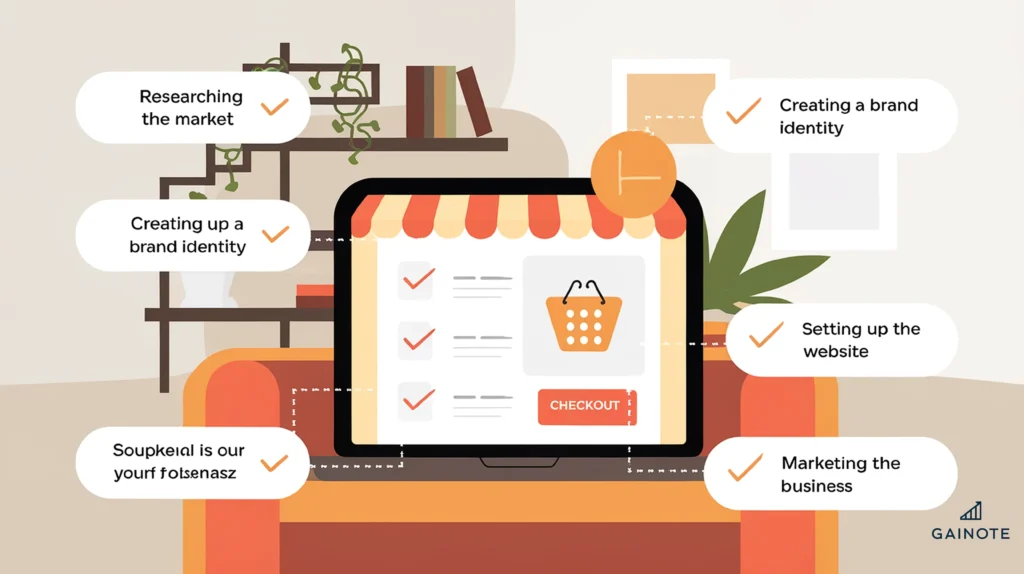 E-commerce platform dashboard on laptop screen