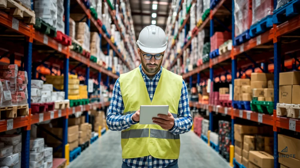 Organized warehouse with seasonal inventory